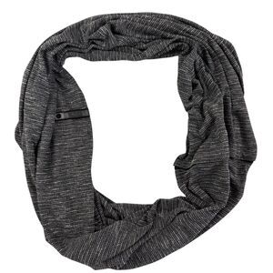 Lululemon Vinyasa Scarf Wrap Shawl Gray Black Snap Side Tie Dye Tab OS